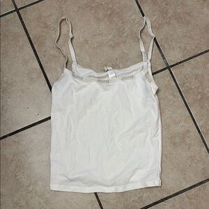 SKIMS White Fitted Sleeveless Camisole